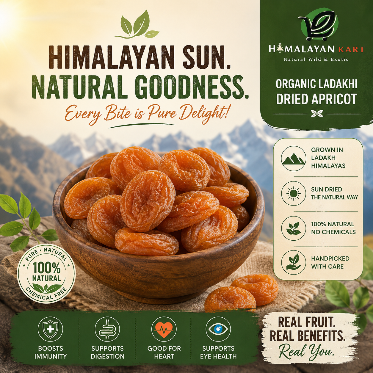 ORGANIC Ladakhi Dried Apricot (Ladakhi Khubani)