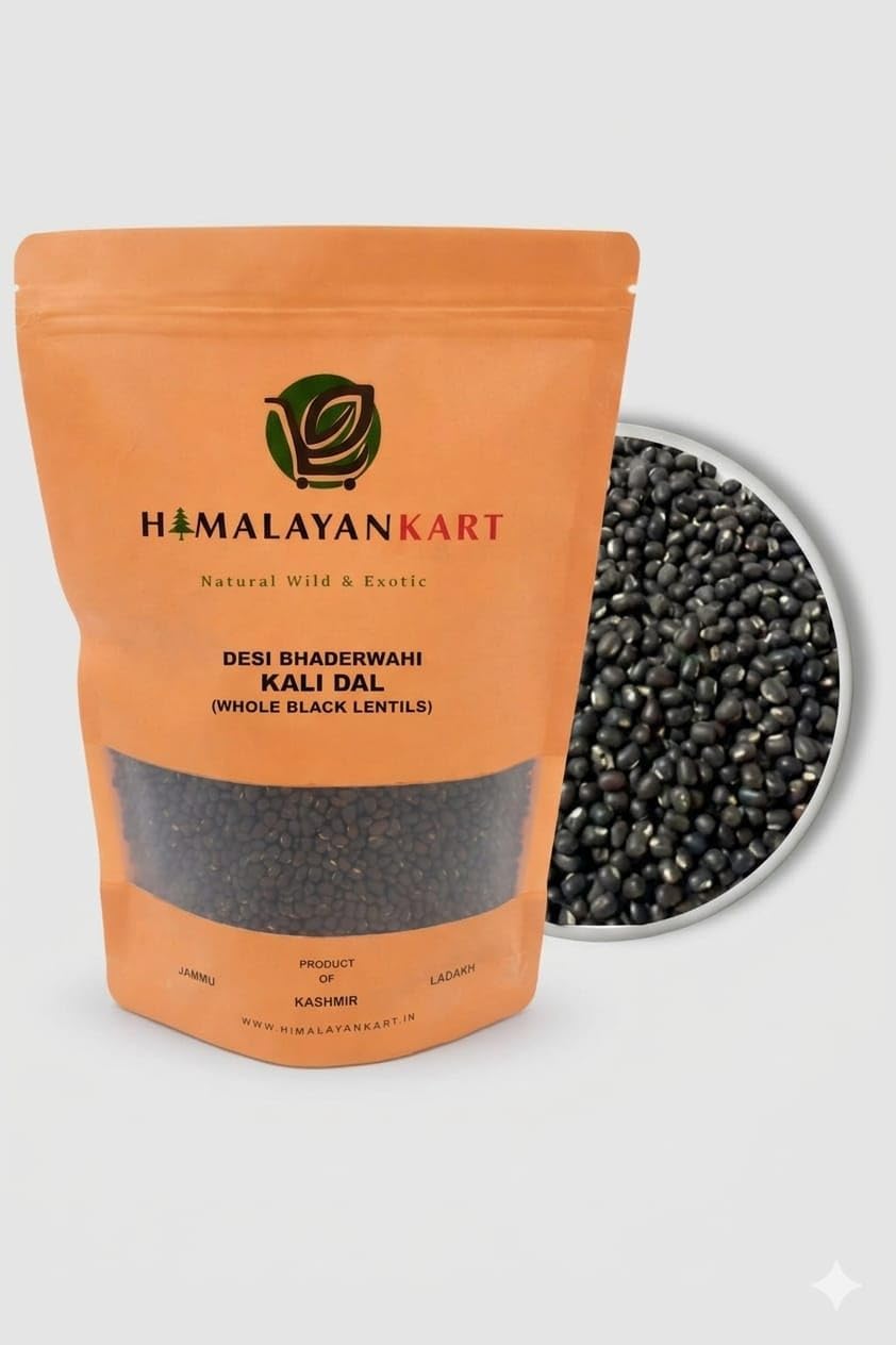 Desi Bhaderwahi Kali Dal (Whole Black Lentils)