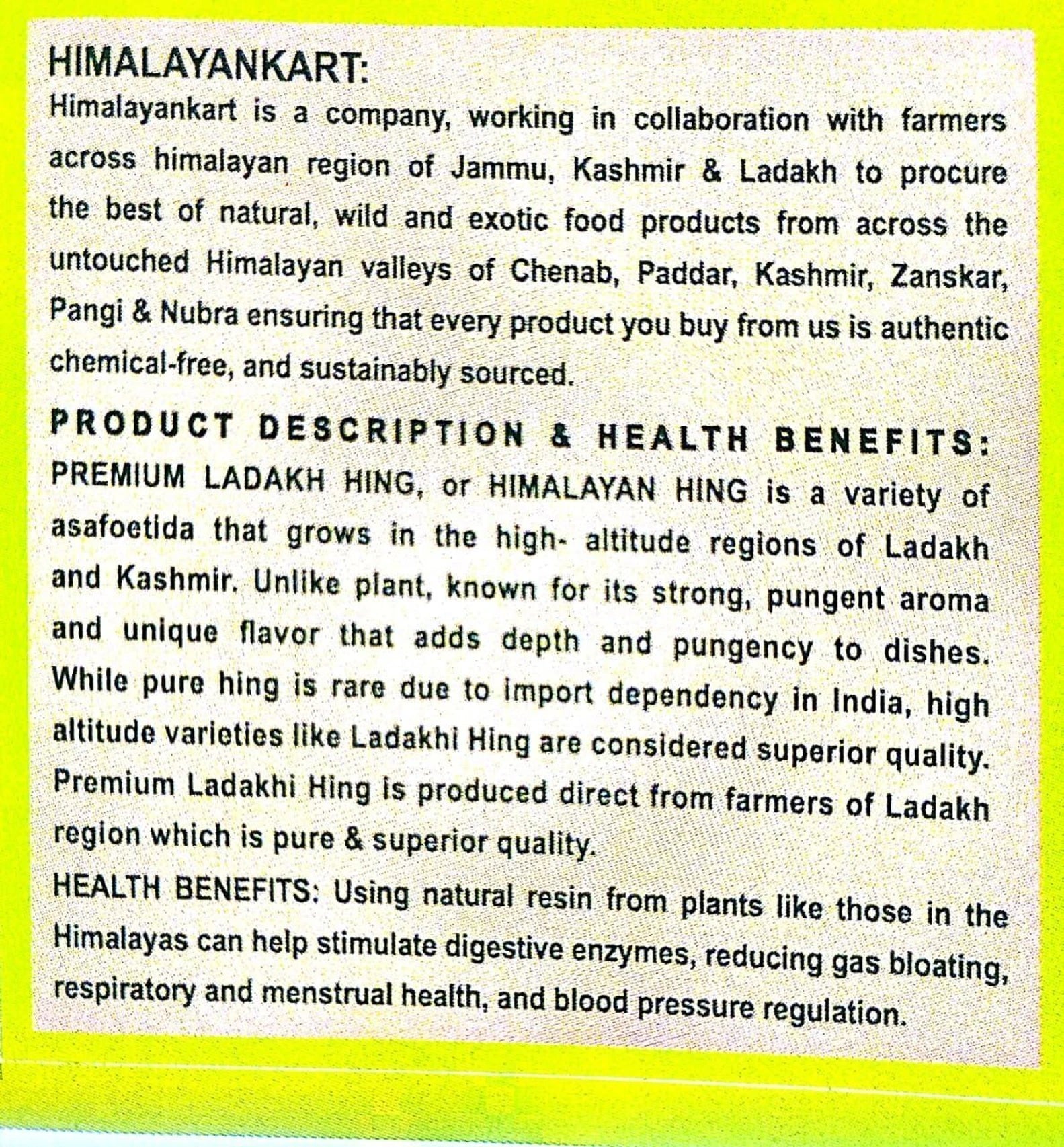 Premium Ladakhi Hing (Asafoetida)