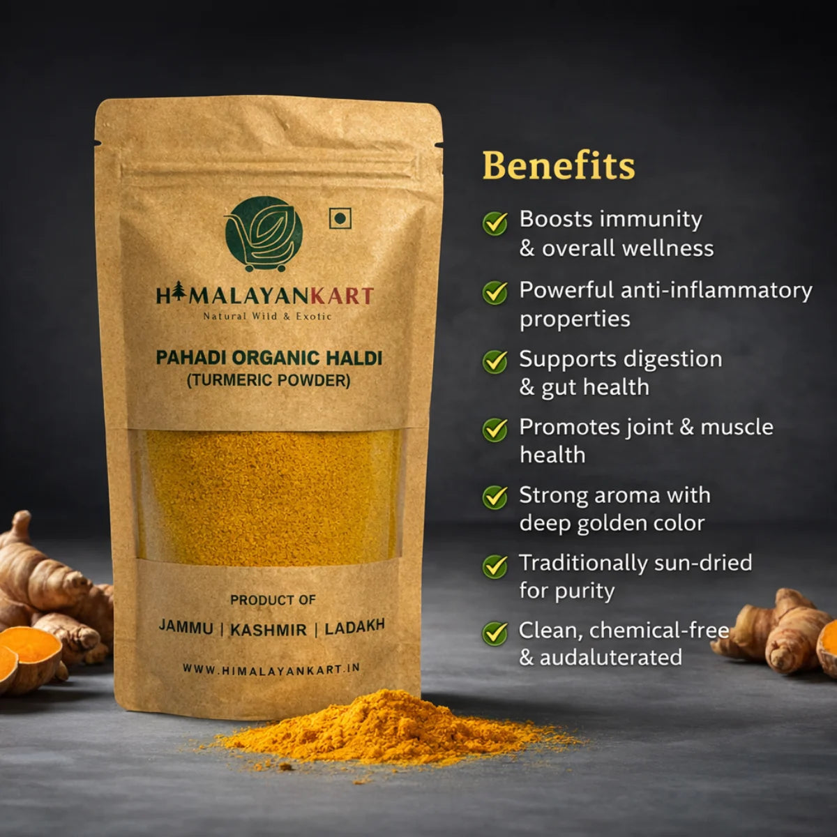 Himalayankart Pahadi Organic Haldi 80g