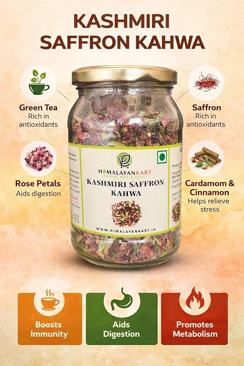 Himalayankart Kashmiri Saffron Kahwa Green Tea Blend 100g