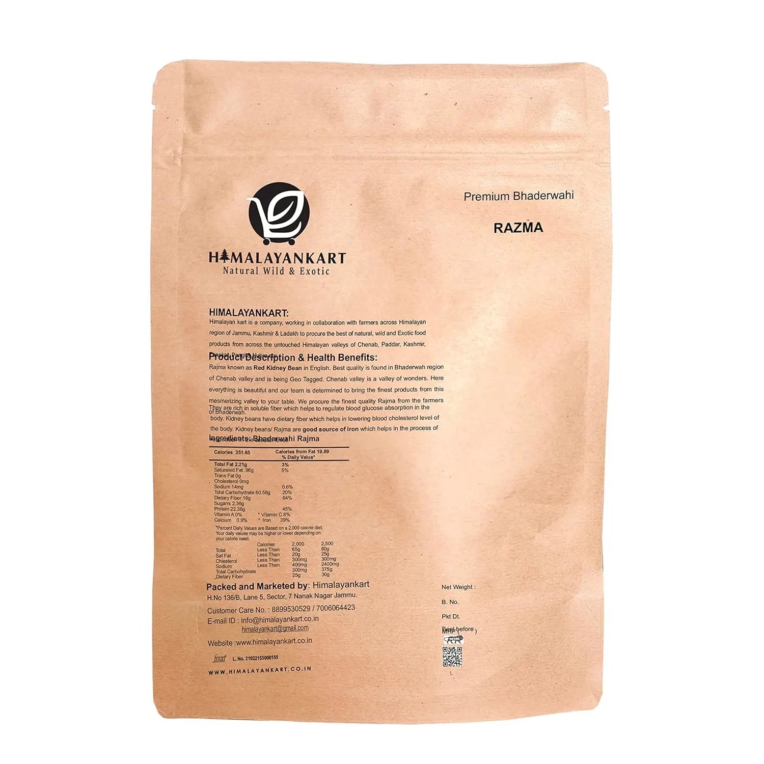 Himalayankart Premium Bhaderwahi Rajma