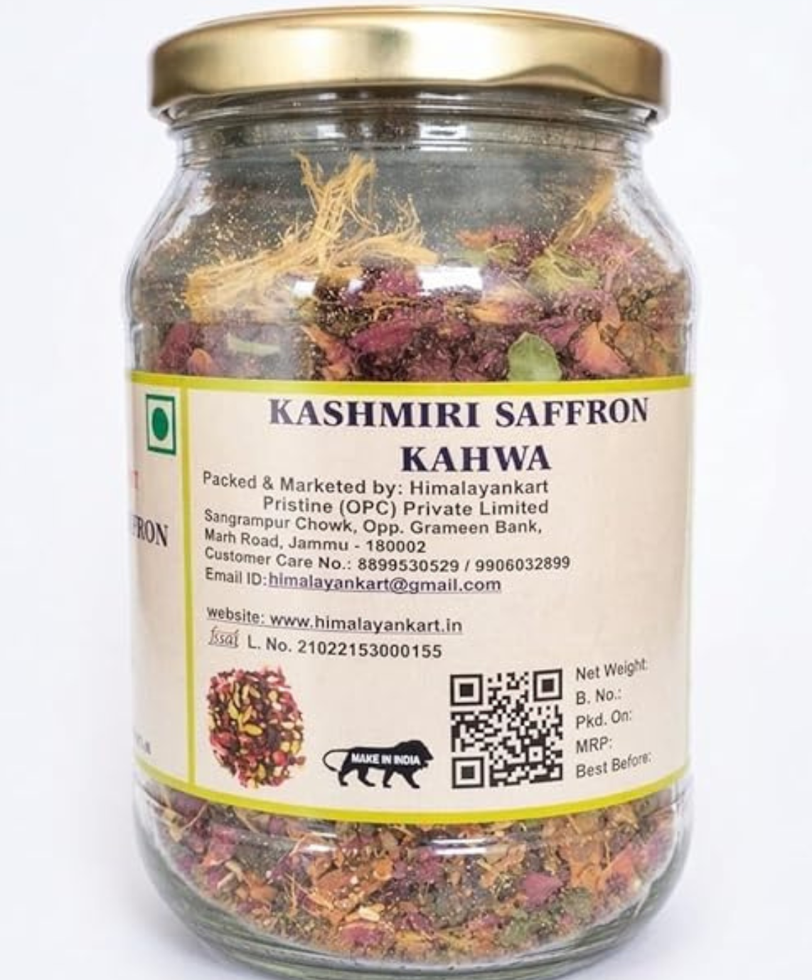 Himalayankart Kashmiri Saffron Kahwa Green Tea Blend 100g