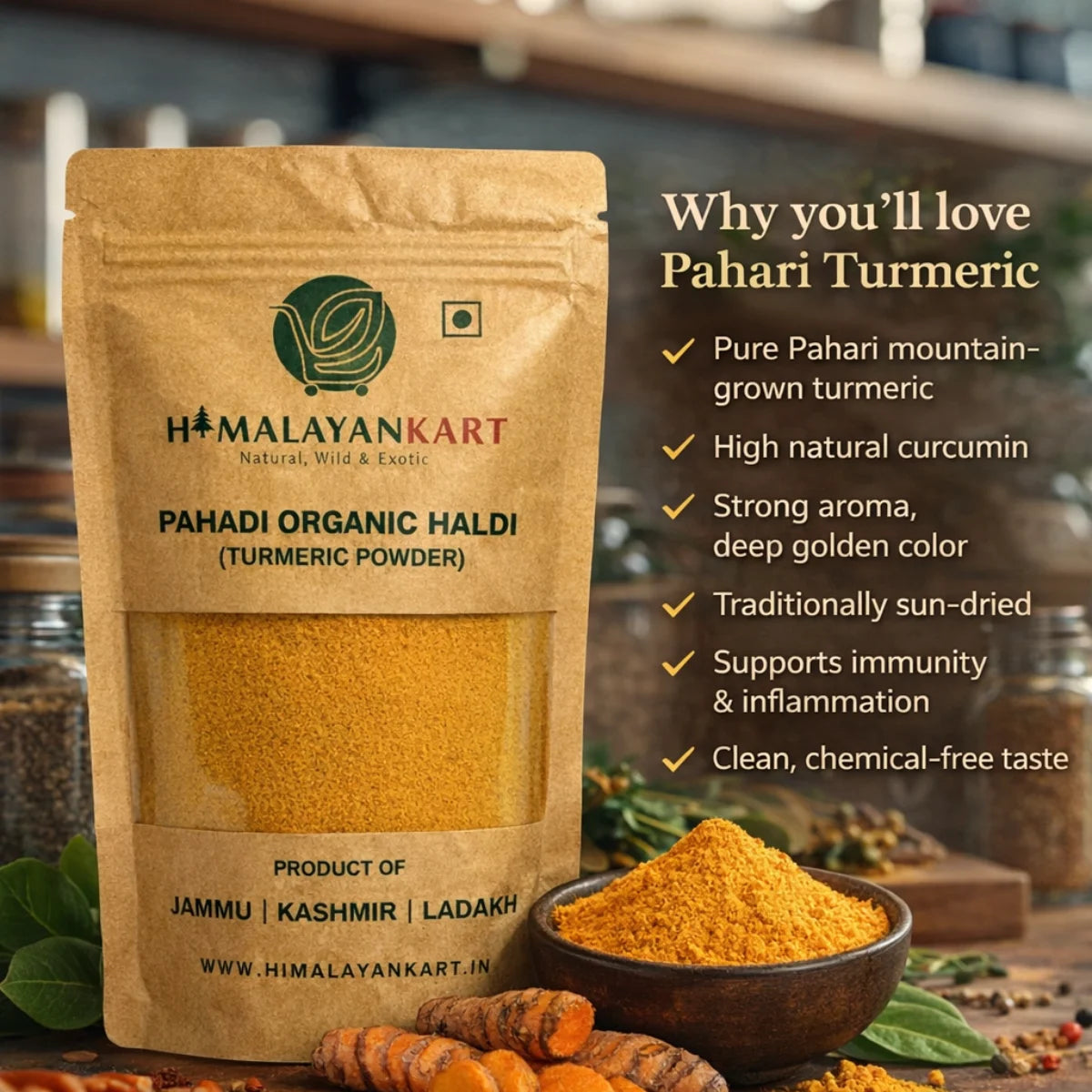 Himalayankart Pahadi Organic Haldi 80g