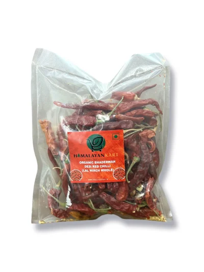 Organic Bhaderwahi Desi Red Chilli (Lal Mirchi Whole) 100 g